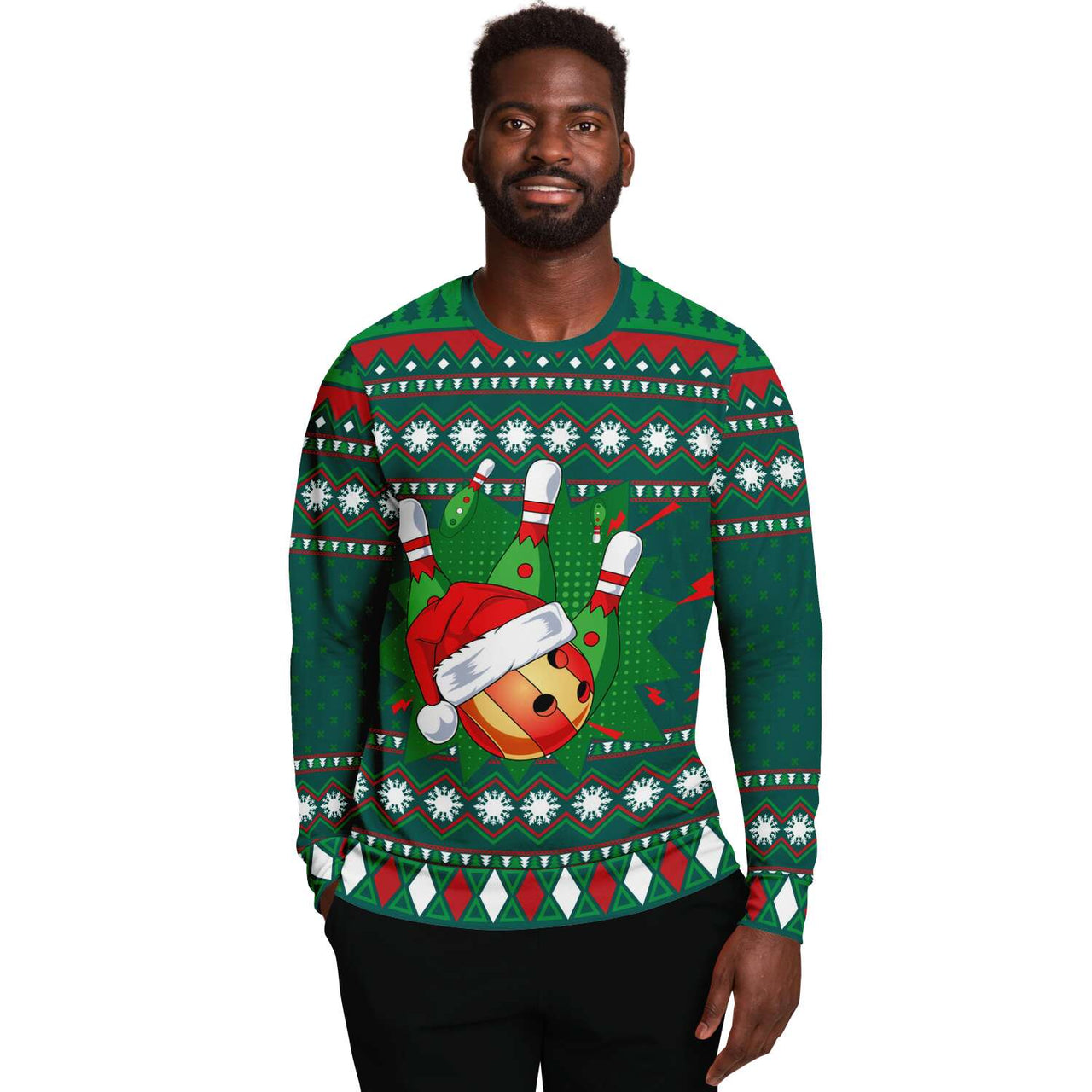 Ugly Christmas Sweatshirt - Bowling Strike
