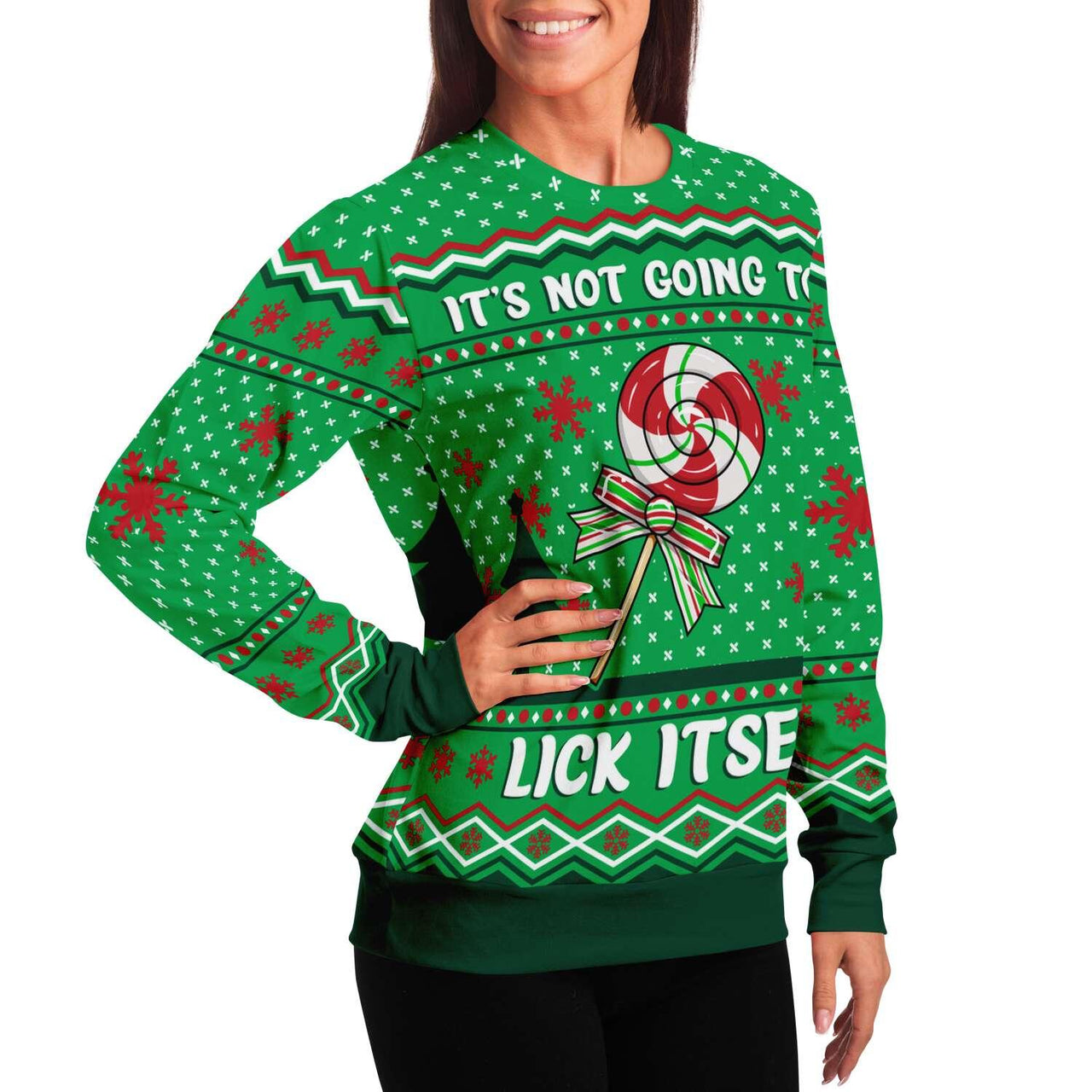 Its Not Going To Lick Itself - Ugly Christmas Unisex Sweatshirt - Tranzitions Organic Salon