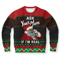 Thumbnail for Ask Your Mom If I'm Real - Ugly Christmas Unisex Sweatshirt - Tranzitions Organic Salon