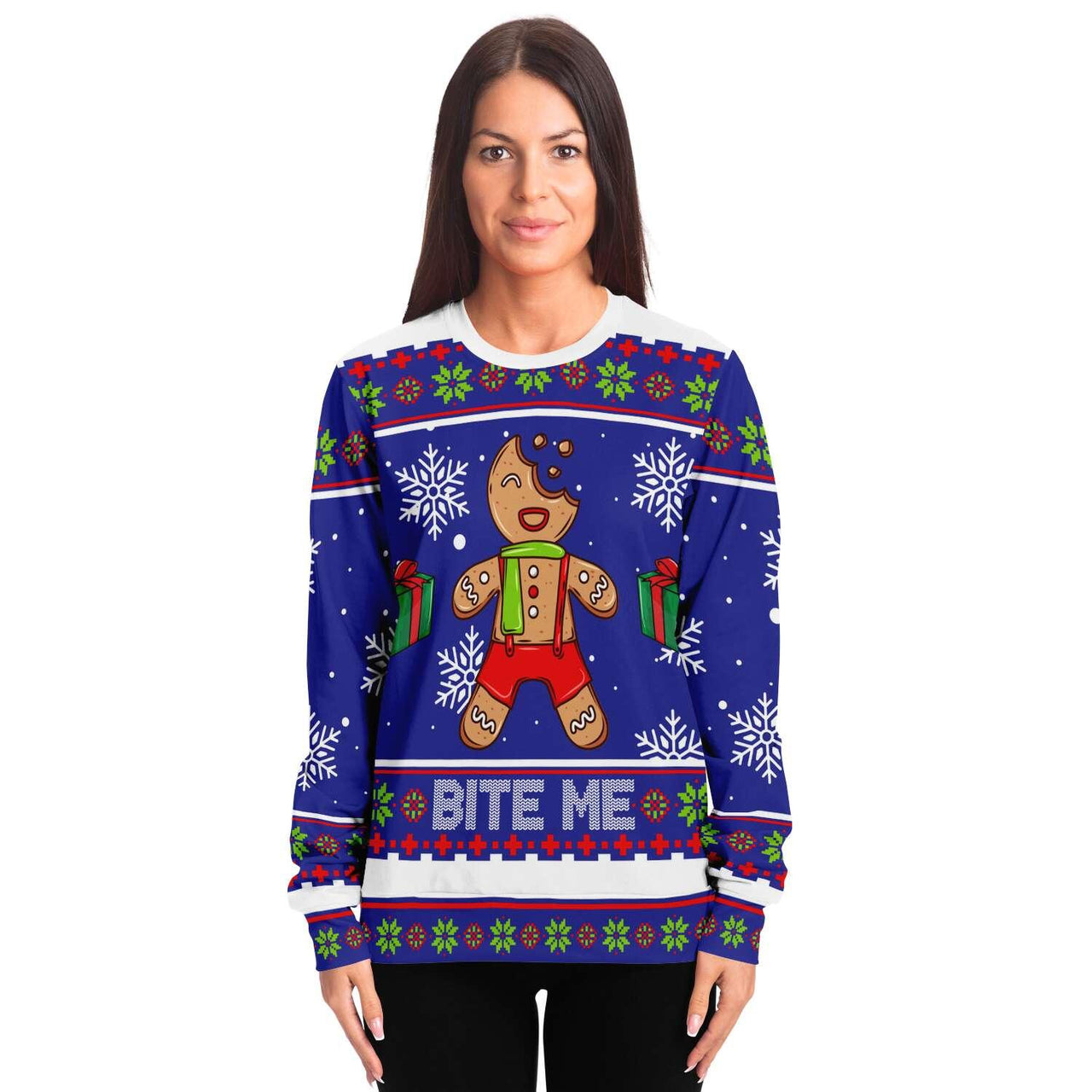 Bite Me - Ugly Christmas Unisex Sweatshirt - Tranzitions Organic Salon